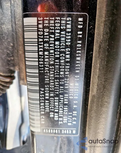 3VWFD7ATXKM706311